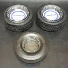 3 x Adverting Tire Ashtrays Goodyear Firestone