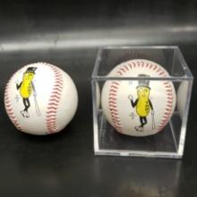 Pair of Mr Peanut Baseballs