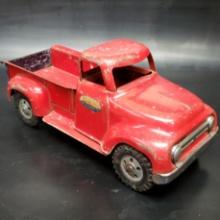 Tonka Red Step Side Pickup Truck Pressed Steel Toy