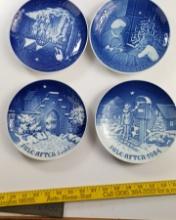 4 x Bing and Grondhal Christmas Collectors Plates 1986 1984 1987 1978