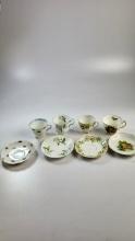 4 x Cups and Saucers - Queens China, Colclough, Regency, Roslyn