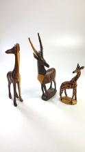 Masaii Giraffe Carving + Tribal Giraffe and Gazelle Carving
