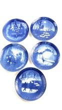 5 X Royal Copenhagen Christmas Collectors Plates 1987 1975 1981 1974 1983