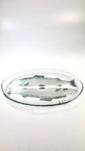 Pressed Art Glass Salmon Plate
