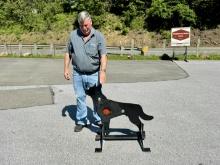 LIFE-SIZE COYOTE TARGET WITH AR-500 VITAL ZONE AND FLAPPER