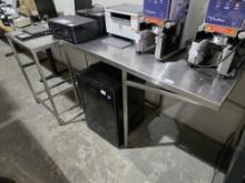 Stainless Steel L-Shaped Corner Table 77"x35"