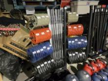 Training Bar and Weighted Plate Rack