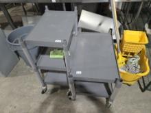 Lot of (2) Rolling Plastic Carts