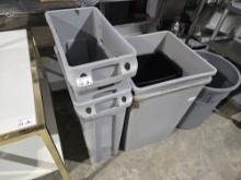 Lot of (2) Rubbermaid 87L SlimJim Garbage Bins