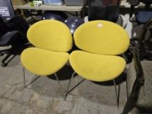 Lot of (2) Yellow Accent Chairs
