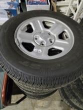 (5) Goodyear Wrangler ST 225/75R16 M+S Tires w/ Jeep Rims