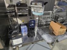 Lot of Misc, includes, soap dispenser, towel dispenser, coat racks, wire gr