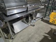 Rolling Stainless Steel Table 8'W x 30"D x 35"H