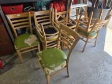 Lot of (8) Wood Dining Chairs (Need new upholstering)