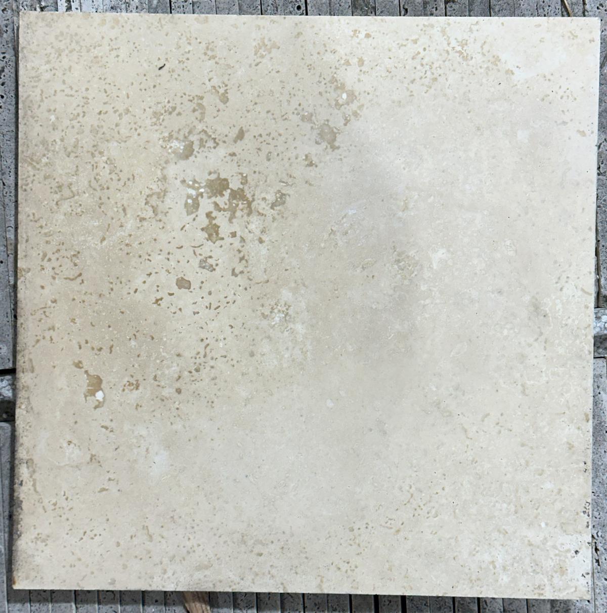 1 Crate 320sf 12"x12" Ivory Travertine H. F Honed
