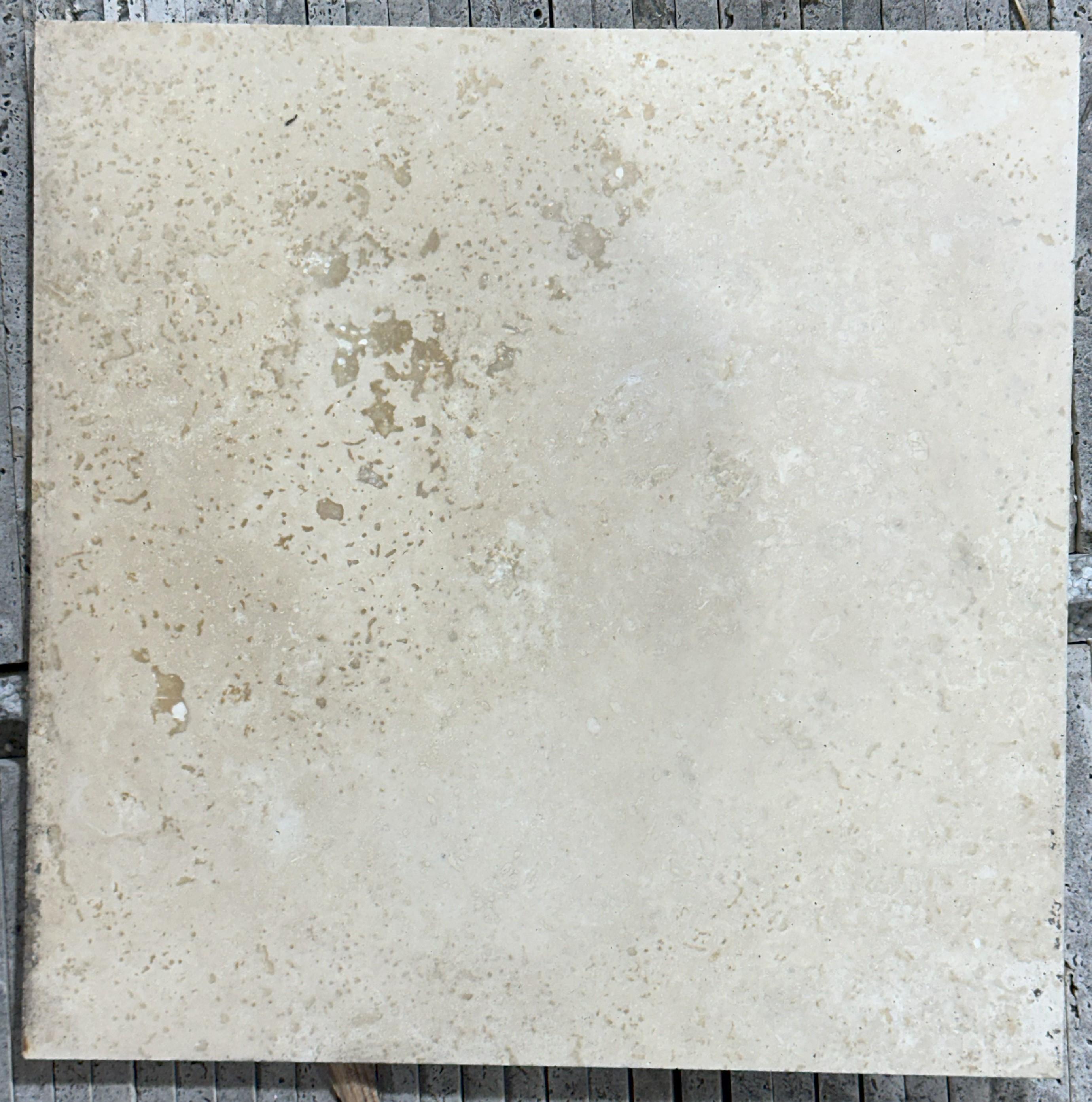 1 Crate 320sf 12"x12" Ivory Travertine H. F Honed