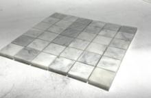 1 Crate 340sf 2"x2",1x2" White Carrara Basket Gray