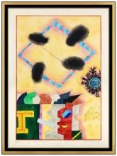 Martin Bradley Original Gouache Painting Abstract Modern Signed Framed Artwork