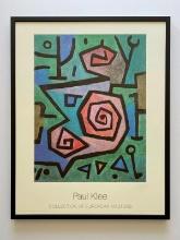 PAUL KLEE RARE 1986 LITHOGRAPH PRINT FRAMED POSTER " HEROISCHE ROSEN " 1938