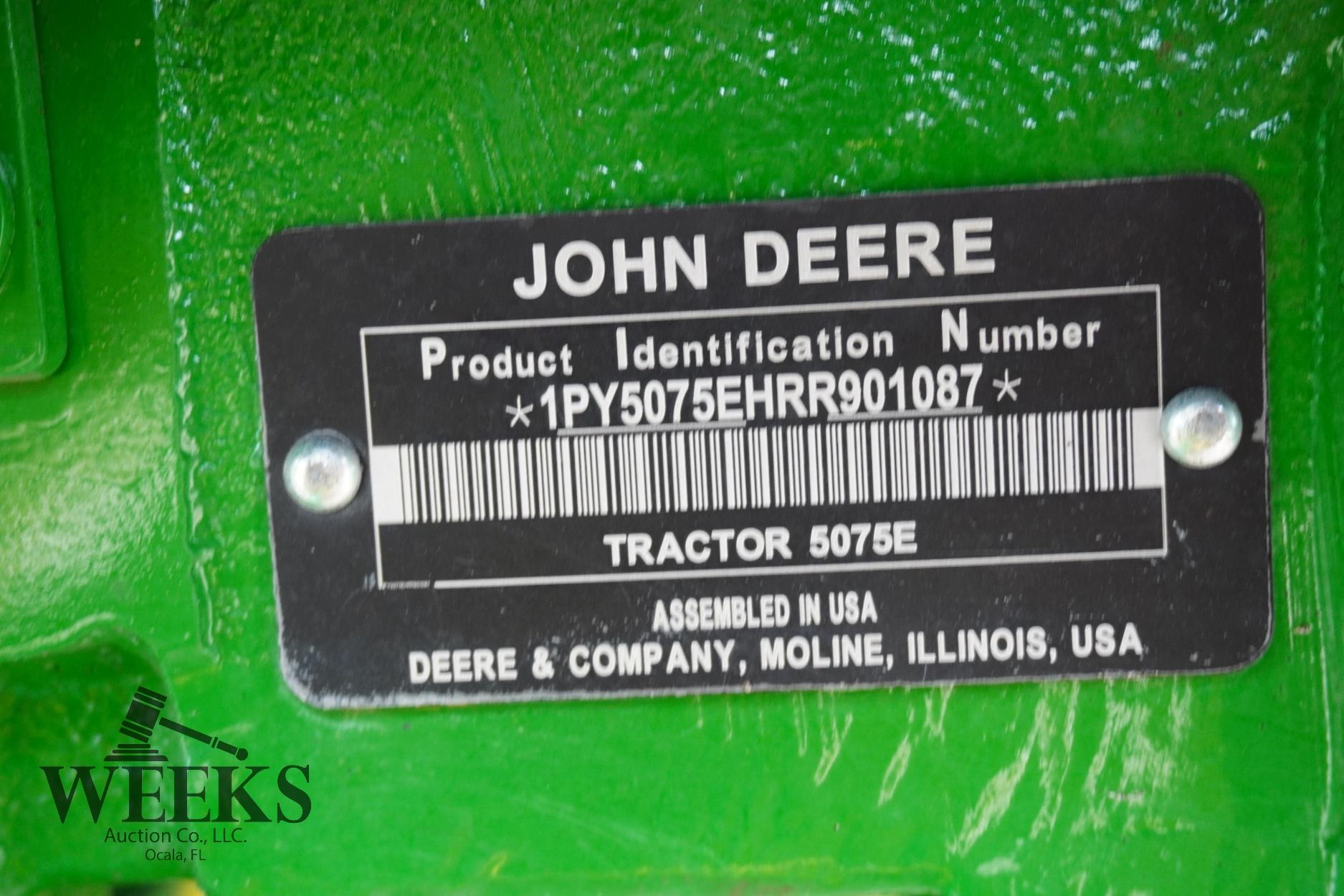JOHN DEERE 5075E W/LOADER