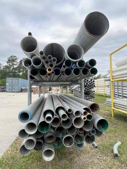 ASSTD GALVANIZED PIPE (4.5"/3.5") W/ 2.5'X6'X6' METAL PIPE STAND