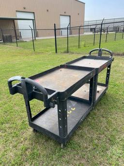 (2) PLASTIC ROLLING JOB CARTS APPROX. 24”X44”X34”