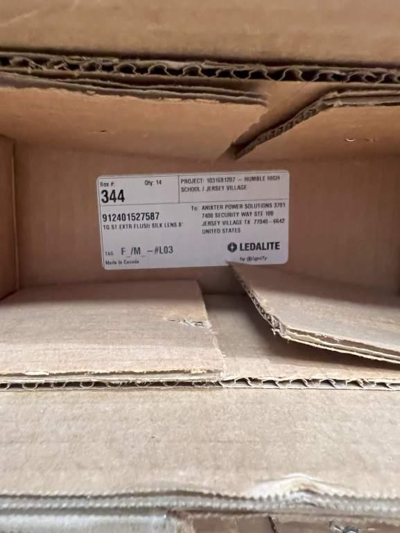 (4) BOXES (14EA) LEDALITE 8’ TRUGROOVE ST EXTRA FLUSH SLIK LENS MODEL # 912401527587