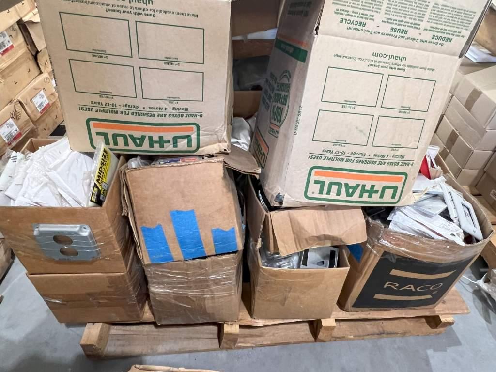 PALLET  OF ASSORTED WALL PLATES; BOX COVERS; AND MISCELLANEOUS ELECTRICAL PARTS