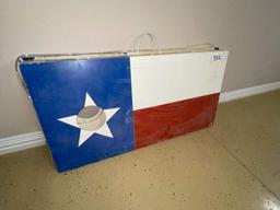 TEXAS FLAG DESIGN LIGHTED CORNHOLE BOARDS