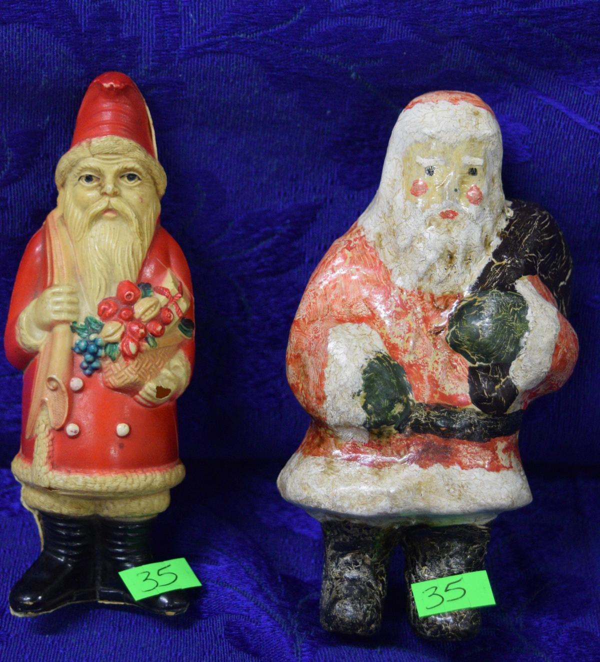 2 RARE CELLULOID SANTAS!