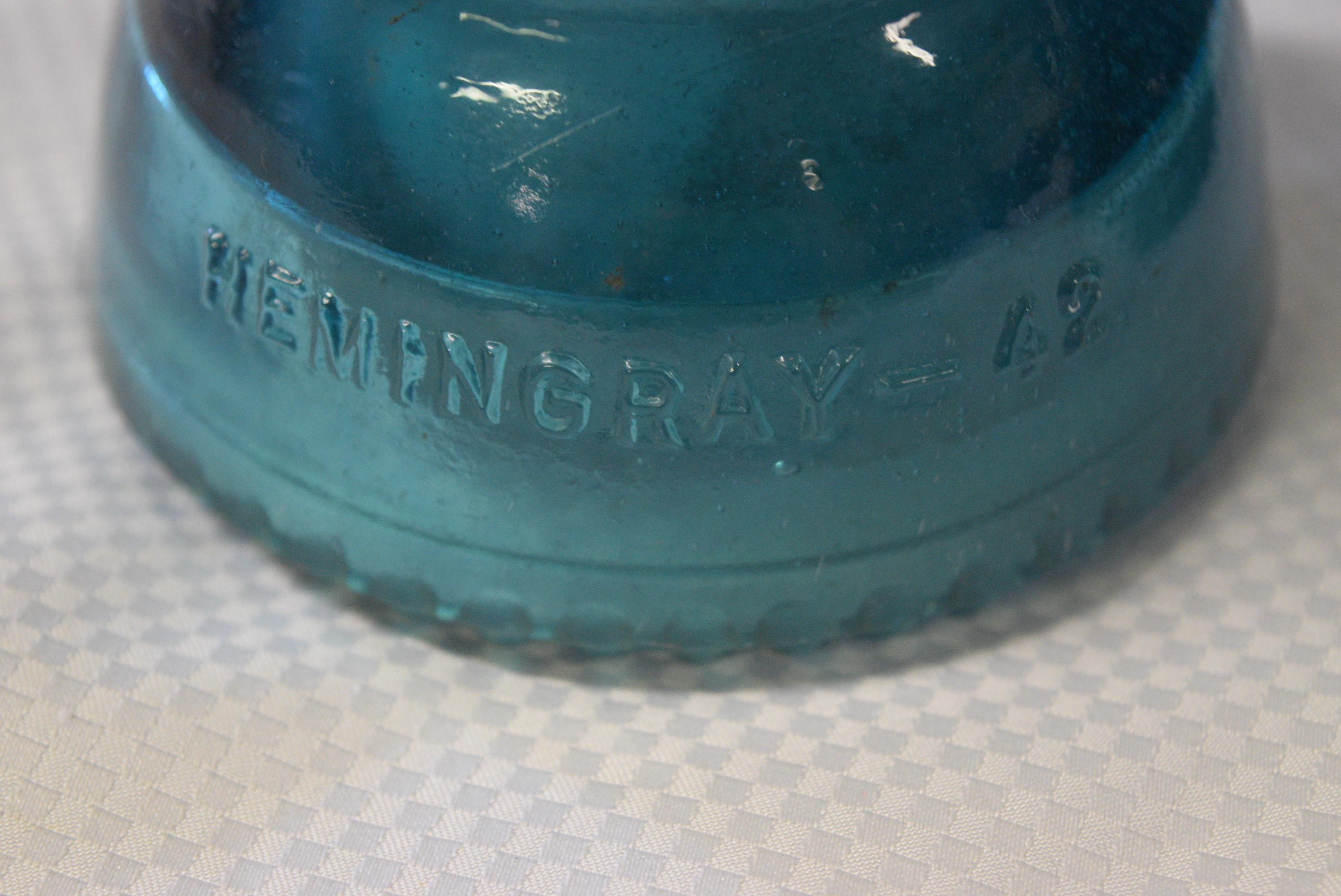 VINTAGE BLUE HEMINGRAY #42 GLASS INSULATORS!