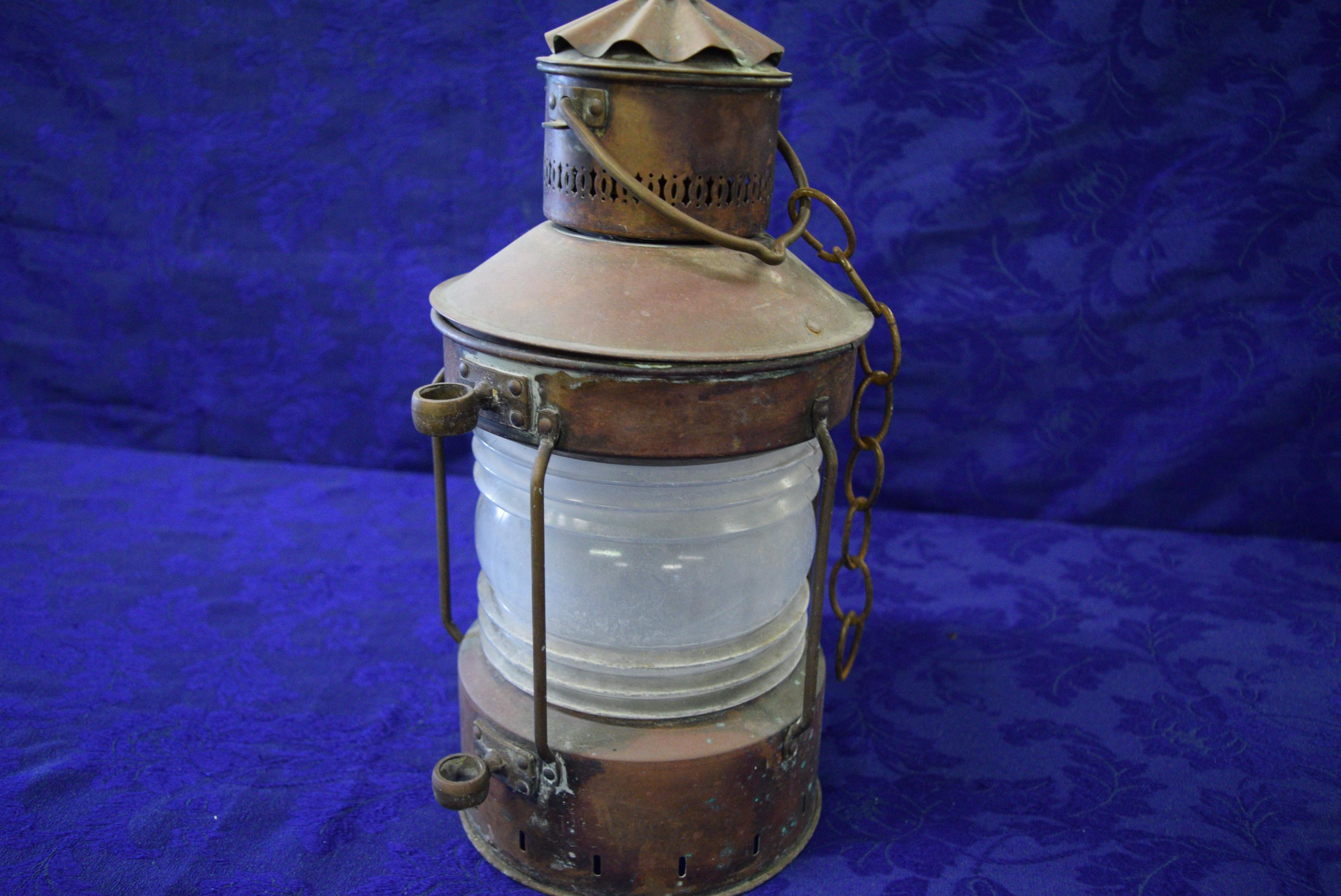 ANTIQUE ANCHOR NAUTICAL LANTERN!