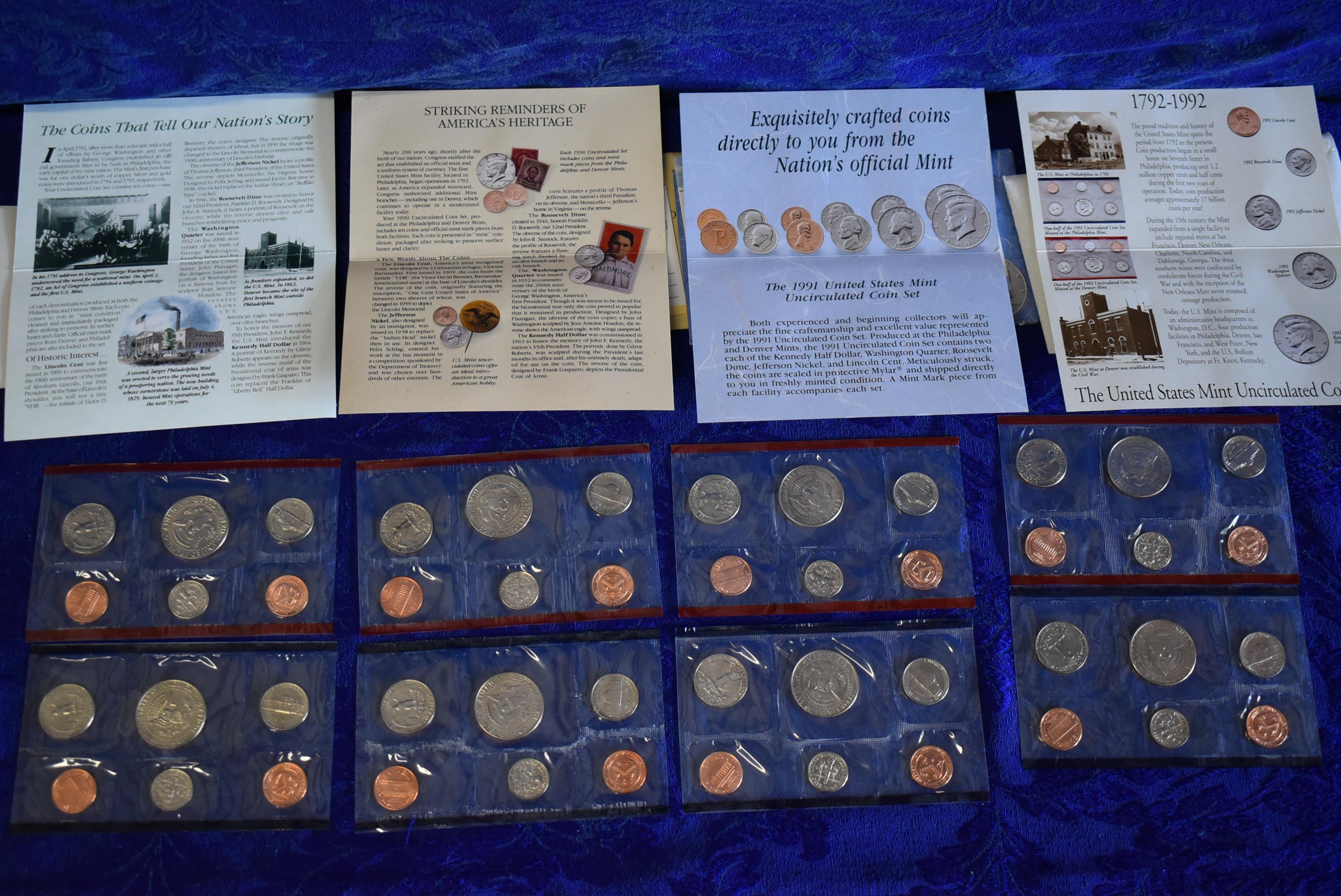 US MINT UNCIRCULATED COIN SETS!