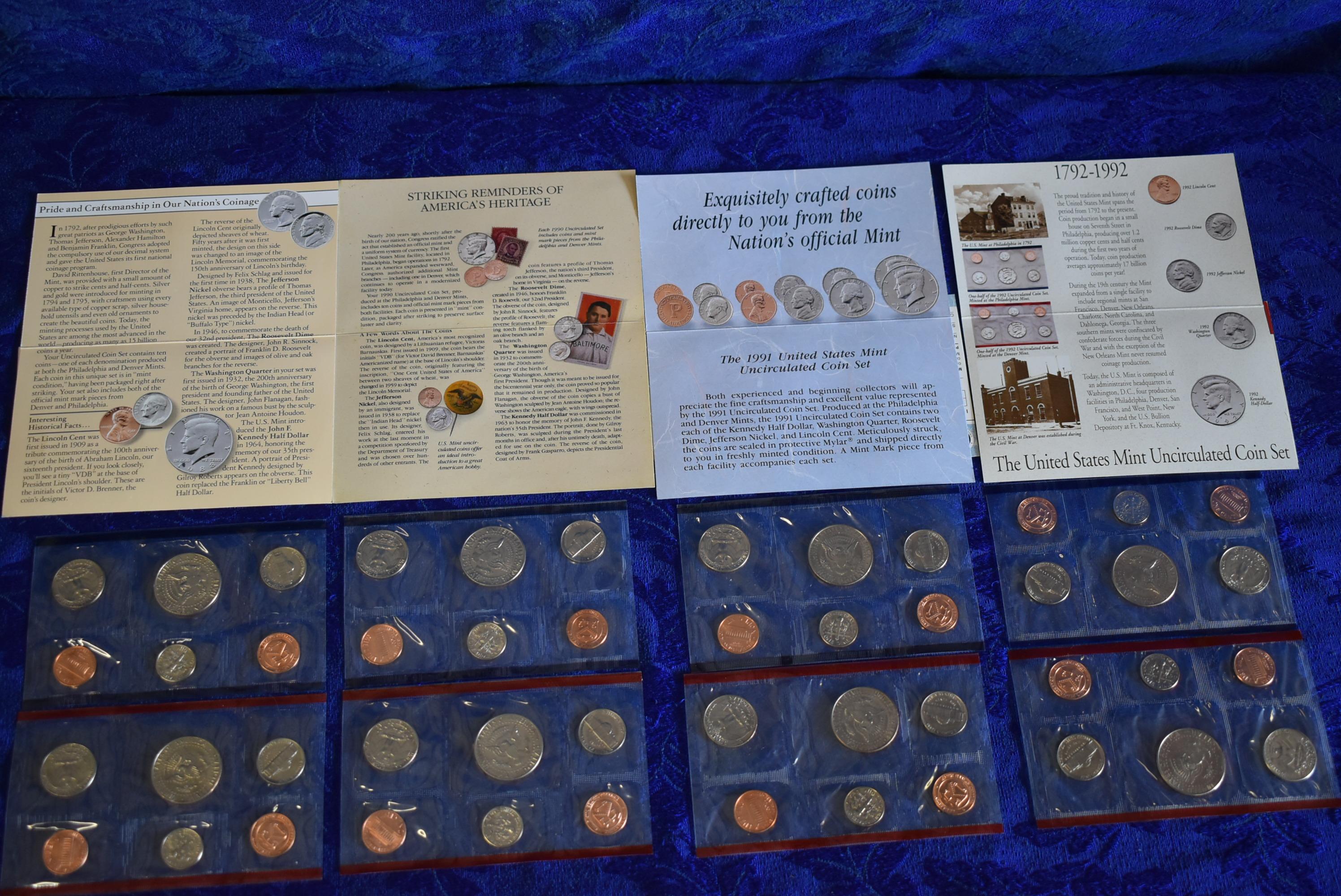 US MINT UNCIRCULATED COIN SETS!