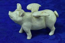 VINTAGE CAST METAL PIG BANK!