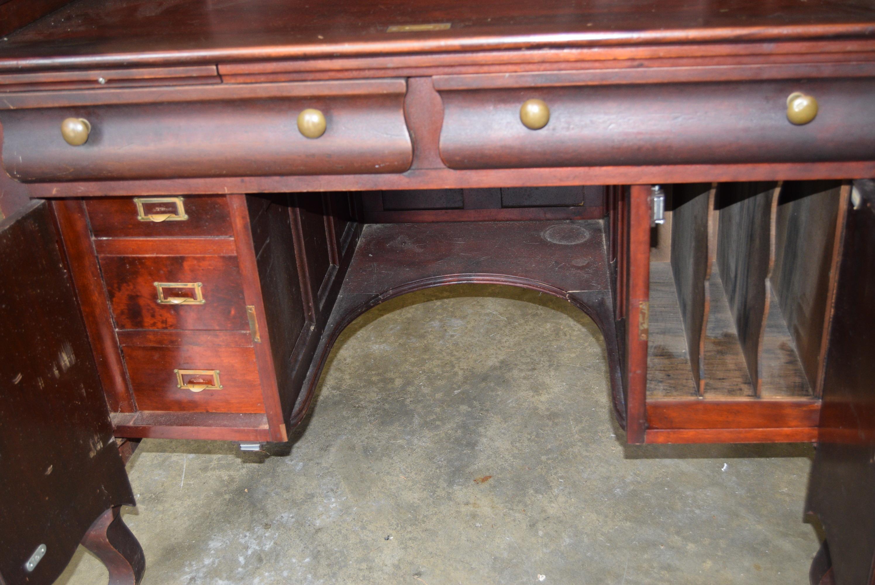 19TH CENTURY SOLID CHERRY ROLL TOP!