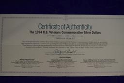 1994 US VETERANS COMMEMORATIVE SILVER DOLLARS! #1