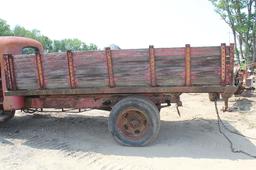 1940'S REO SPEEDWAGON 1.5 TON DUAL WHEELED TRUCK - HOIST, BEEN IN WEEDS FOR A LONG TIME