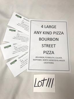 4 Large Pizza's - Donated by Bourbon Street Pizza
