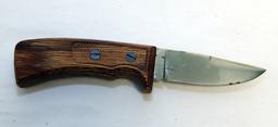 (3) KNIVES: A WINCHESTER HUNTING WOODEN HANDLE 8" AND A WINCHESTER HUNTING