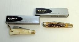 KA-BAR WHALER SINGLE BLADE FOLDING KNIFE AND A KA-BAR 1992 LARGE FOLDING ST