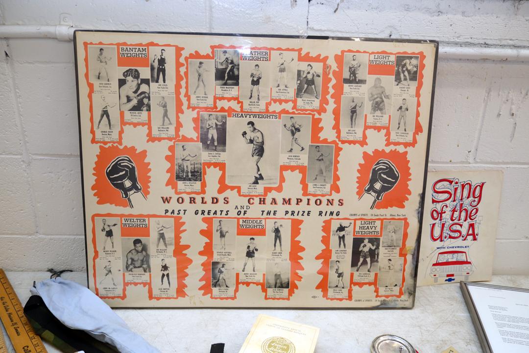 CHAMPION OF A PRIZE RING POSTER PLUS NAPPANEE AREA YARD STICKS