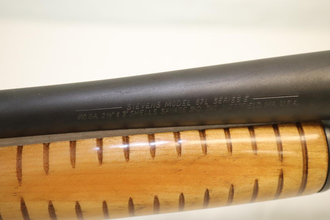STEVENS MODEL 67L PUMP 410 SHOTGUN 2 1/2 OR 3" 25" BARREL SERIAL #E770463