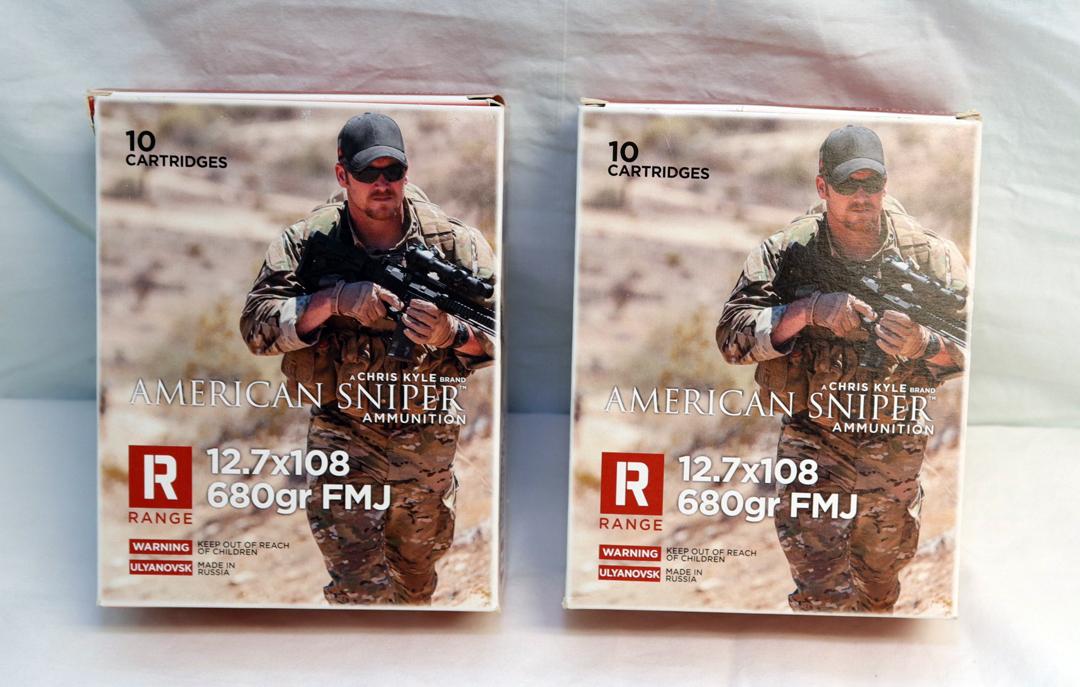 (2) FULL BOXES OF AMERICAN SNIPER 12.7X108 680 GRAIN
