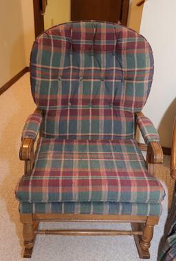 Plaid cushioned rocker