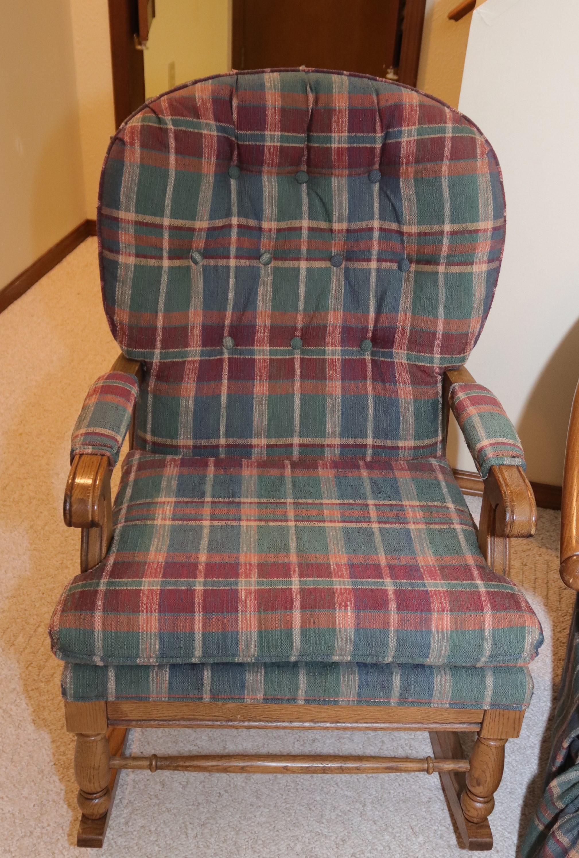 Plaid cushioned rocker