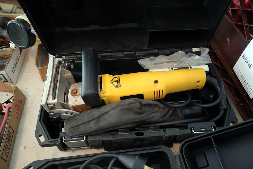 Dewalt drill, Dewalt plate jointer, and misc. biscuits and other