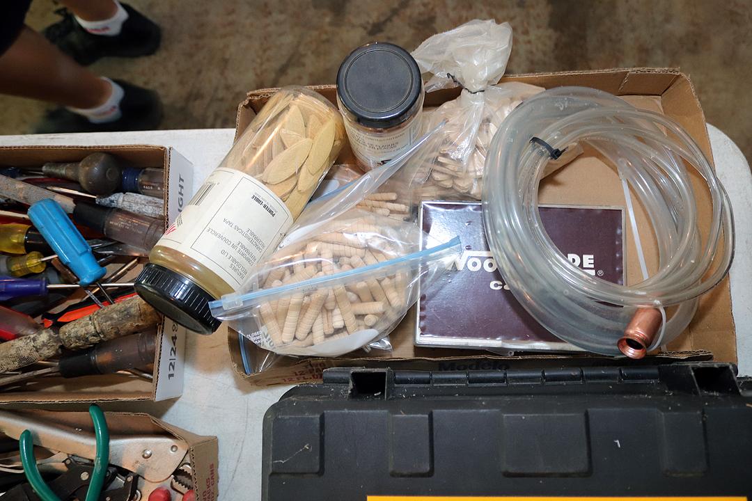 Dewalt drill, Dewalt plate jointer, and misc. biscuits and other