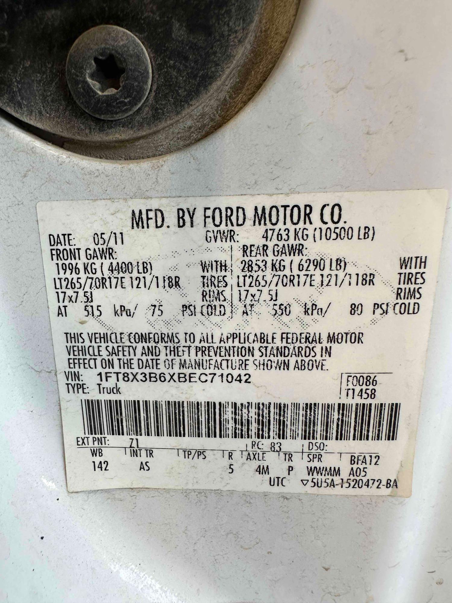 2011 FORD F-350 EXTENDED CAB PICKUP TRUCK