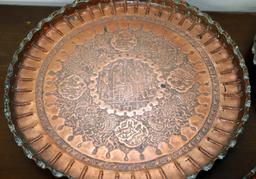 Middle Eastern Style Copper Tray set